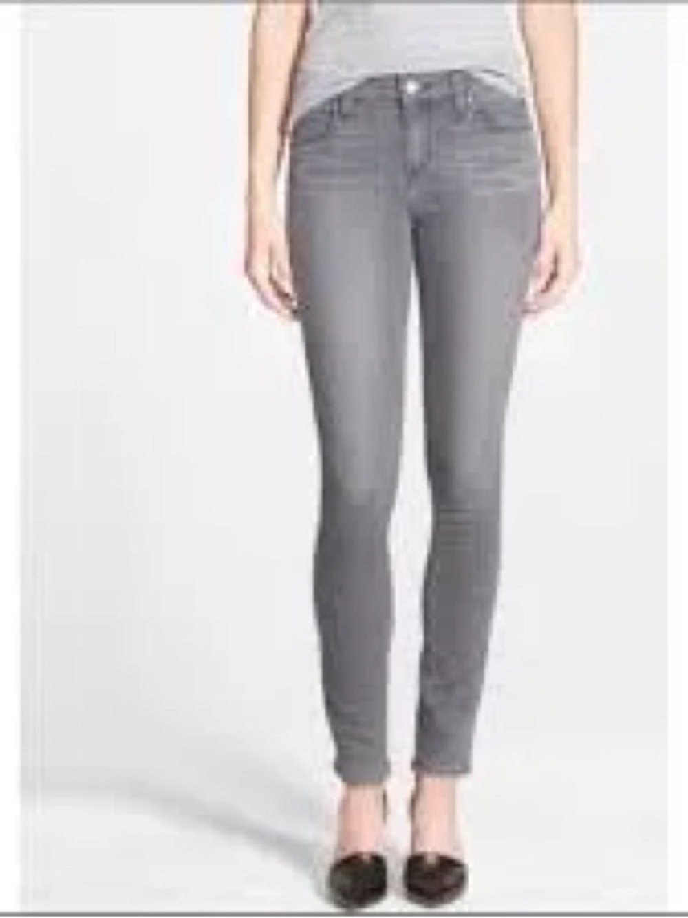 Paige denim dark grey skinny jeans women’s size 26 low rise 30” inseam - Picture 2 of 8